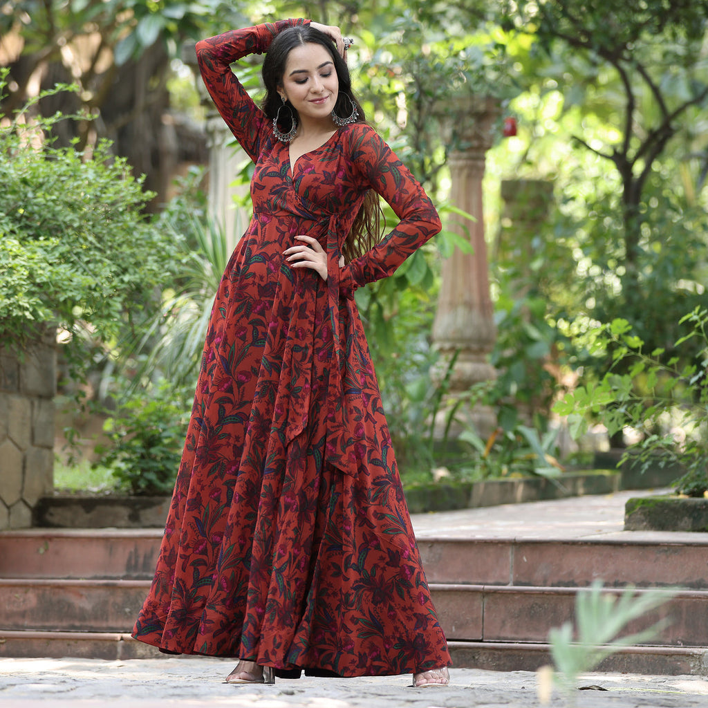 Sakhi Gher Georgette Angrakha