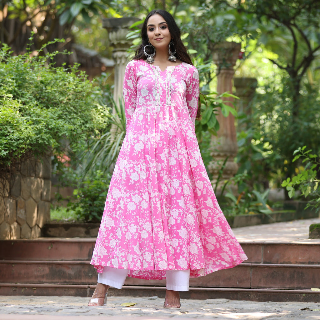 Phul Gota Cotton Kurta