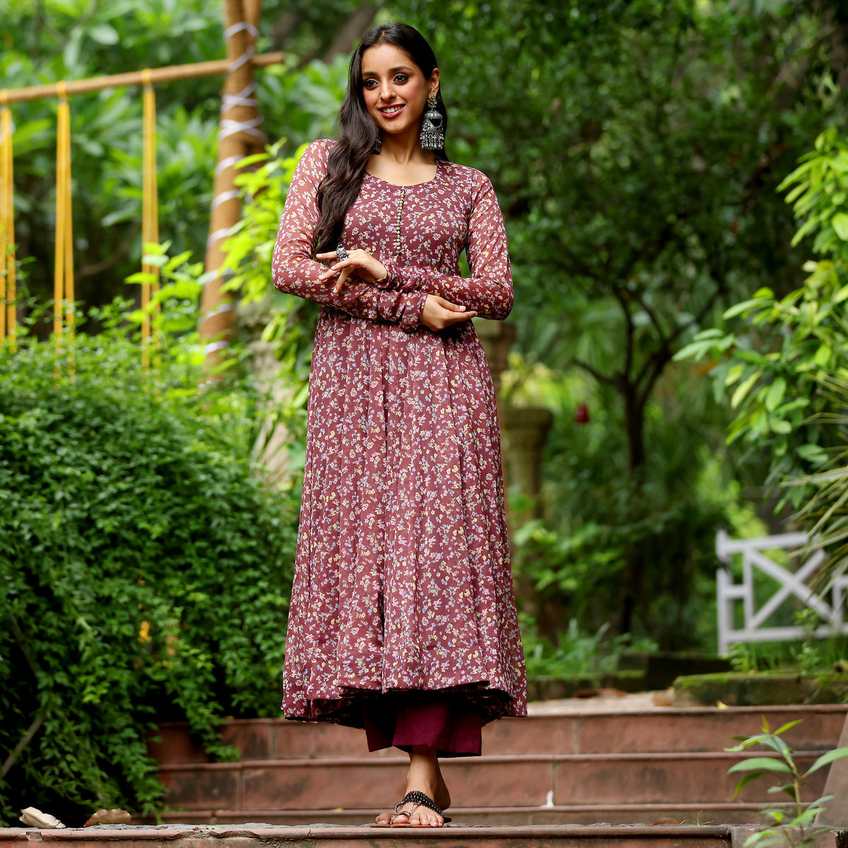 Runali Floral Gerogette Kurta