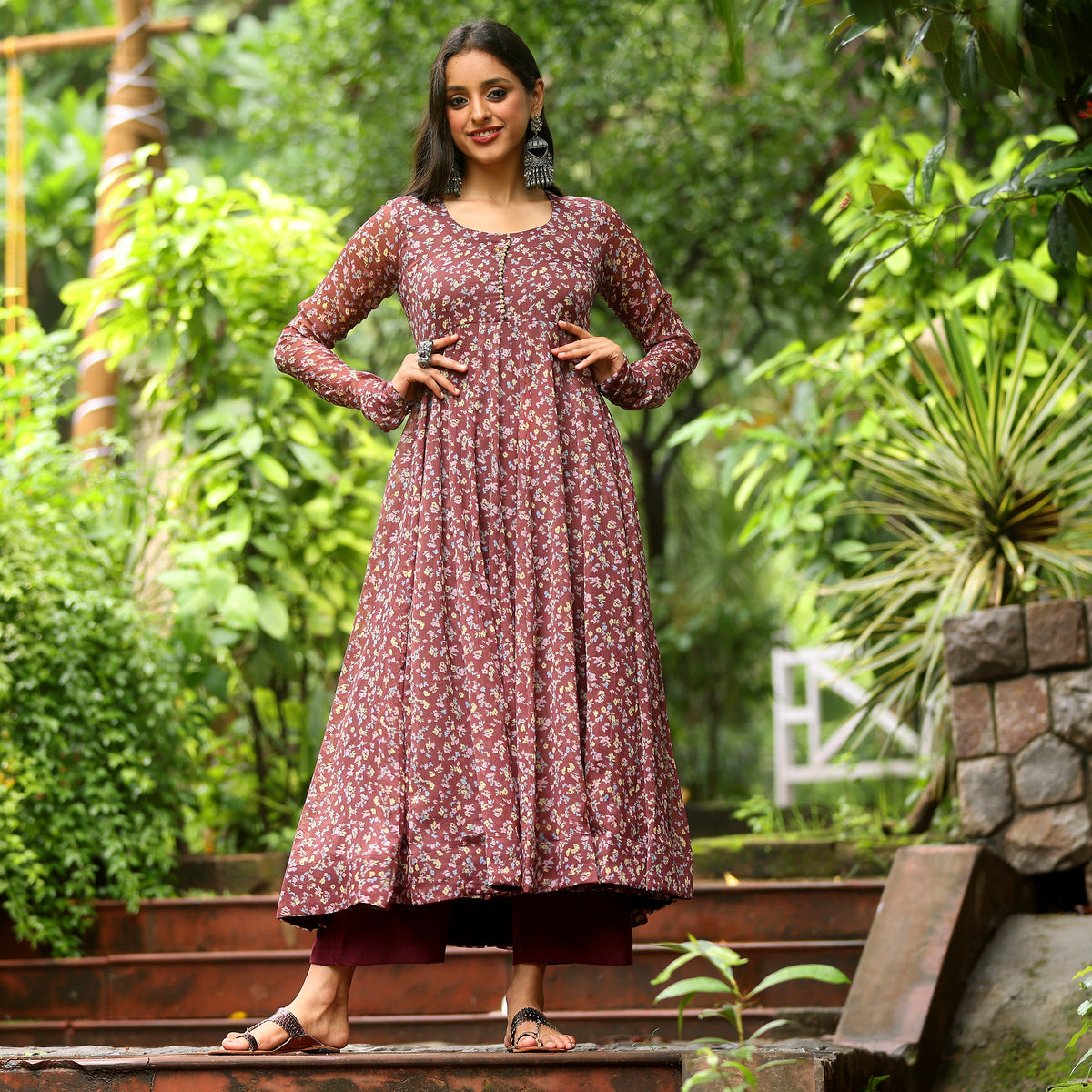 Runali Floral Gerogette Kurta