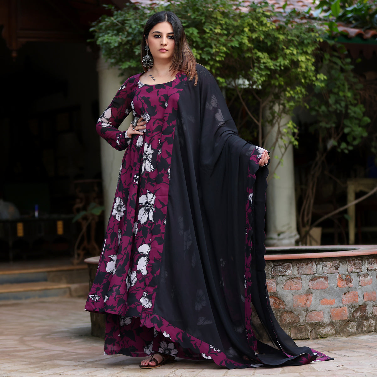 Kadambari Georgette Gher set