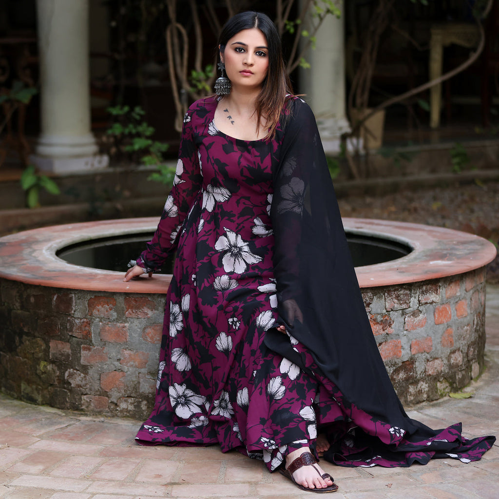 Kadambari Georgette Gher set