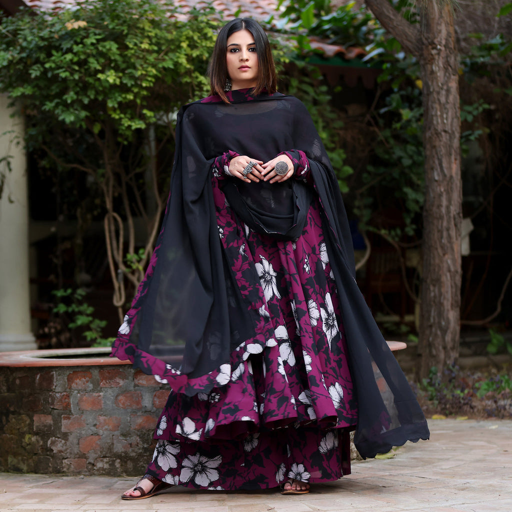 Kadambari Georgette Gher set