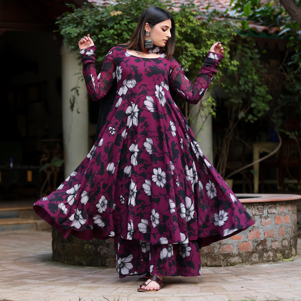 Kadambari Georgette Gher set