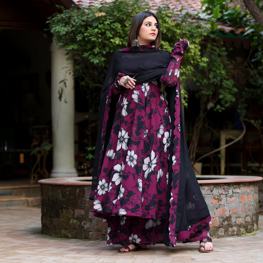 Kadambari Georgette Gher set