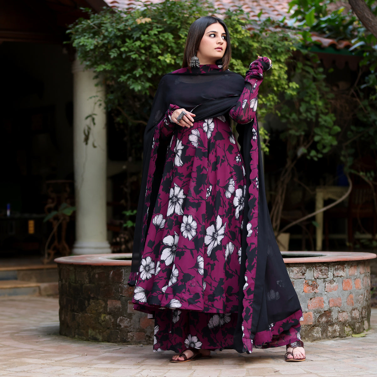 Kadambari Georgette Gher set