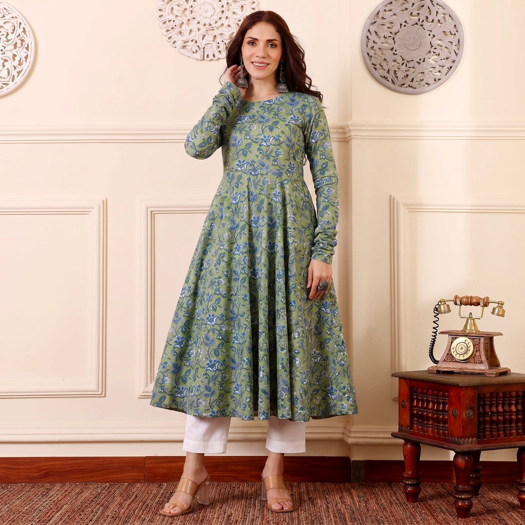 Azi Hand block Cotton Kurta