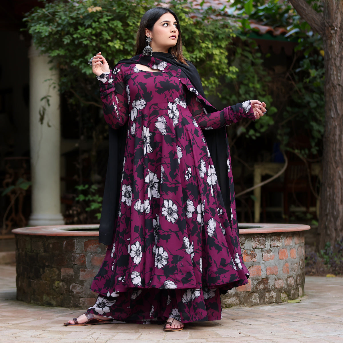 Kadambari Georgette Gher set