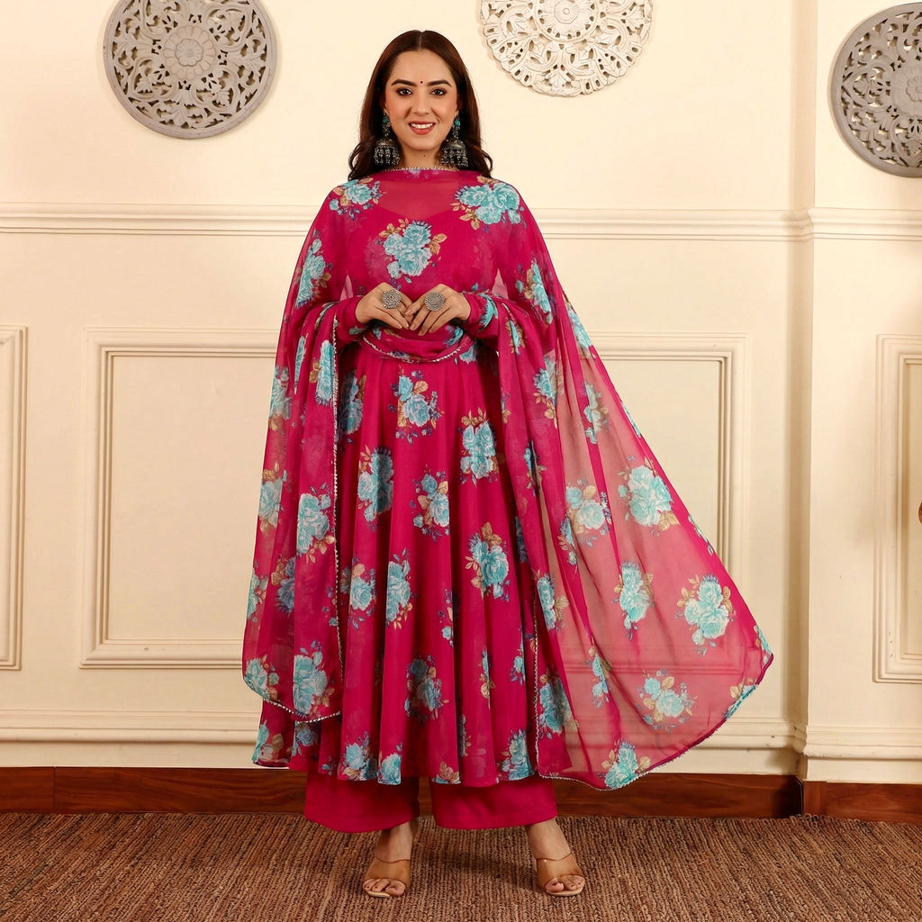 Rani Pink Georgette set