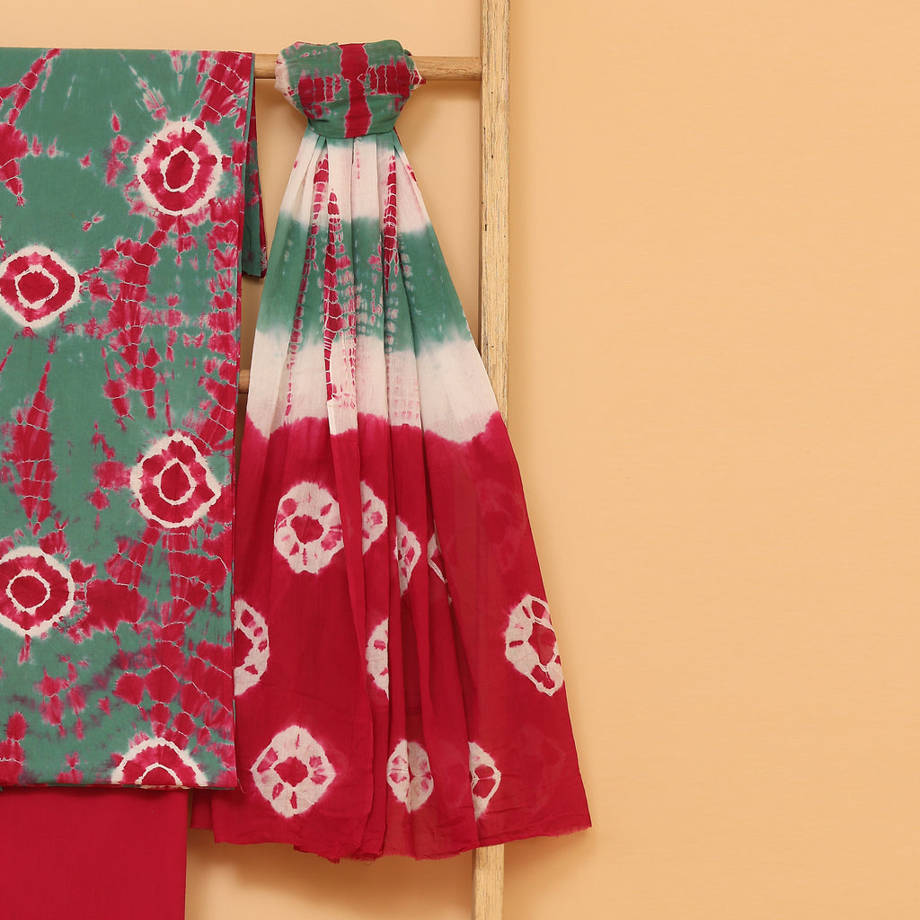 Doma Dye printed cotton  unstitched Suit set