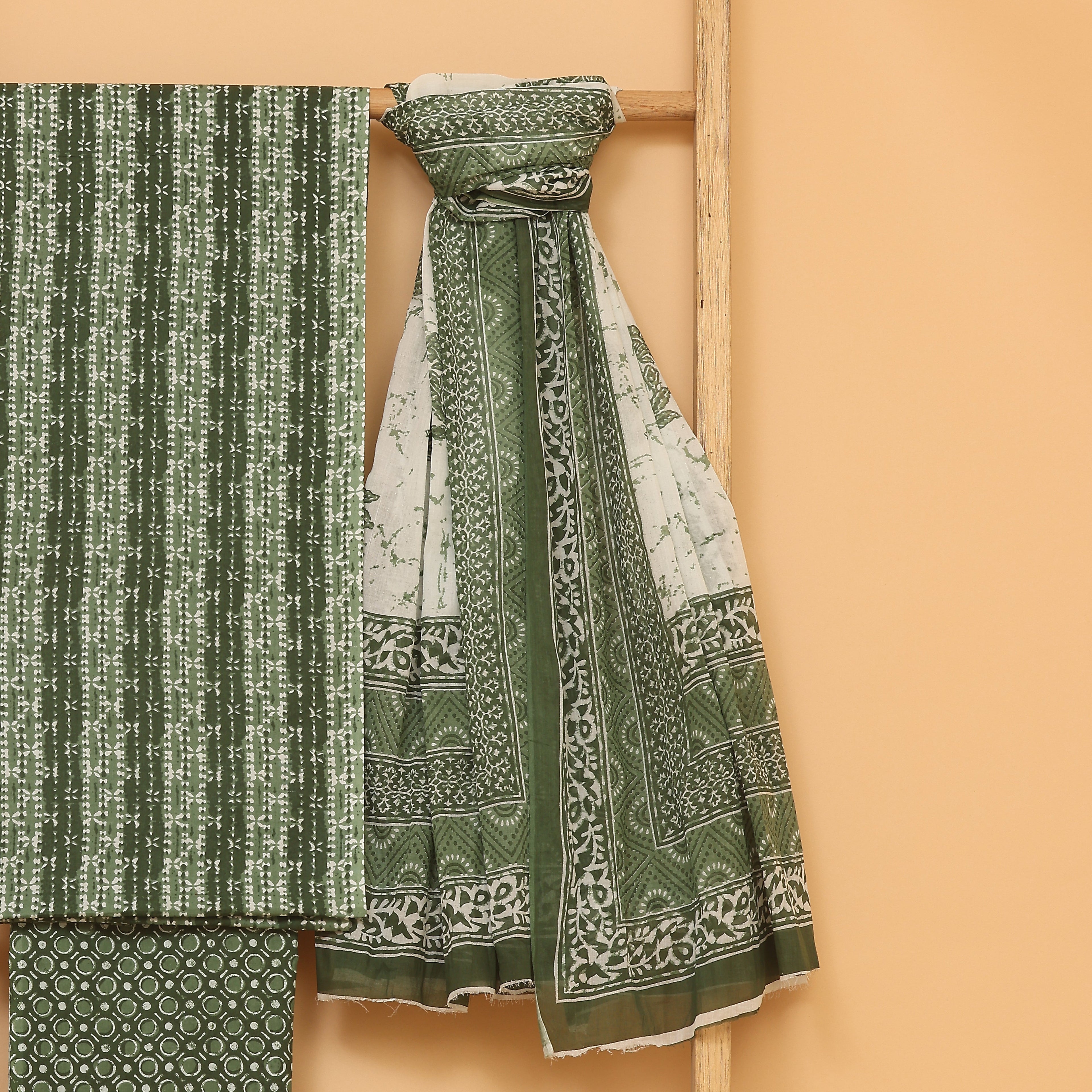 Mariam Tree hand block printed cotton  unstitched Suit set