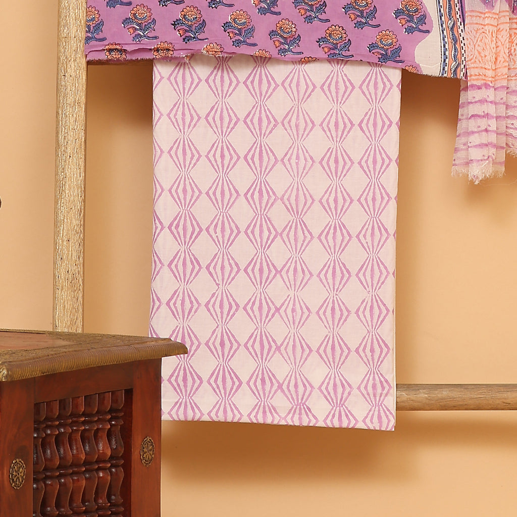 Nayab hand block printed cotton  unstitched Suit set