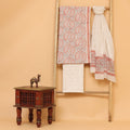 Adrika leaf  hand block printed cotton  unstitched Suit set