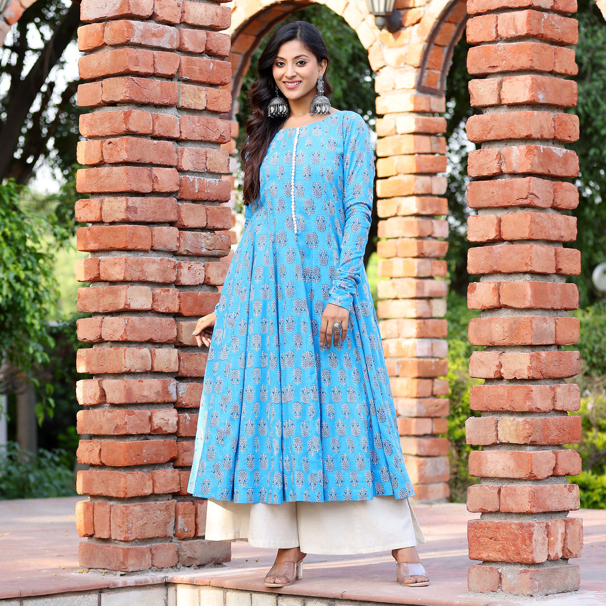 Gajgamni Gher Cotton Printed Kurta