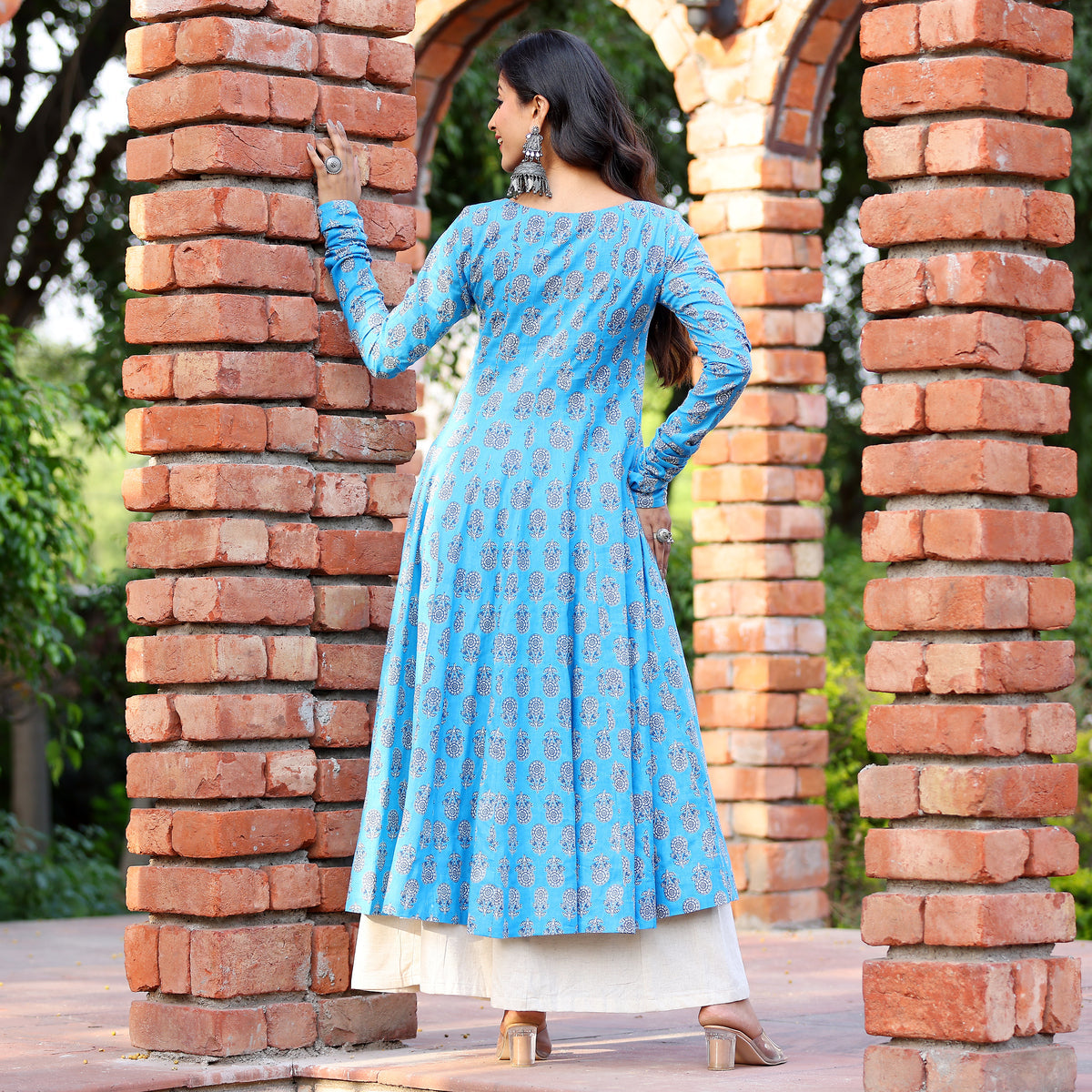 Gajgamni Gher Cotton Printed Kurta