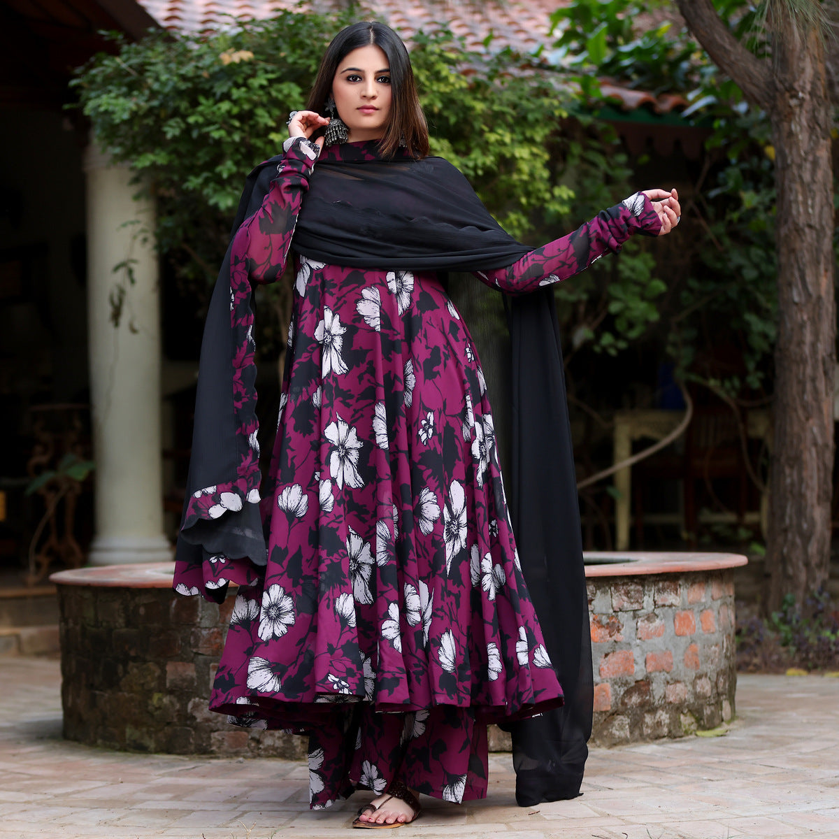 Kadambari Georgette Gher set