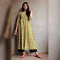Mustard Kalidaar Kurta