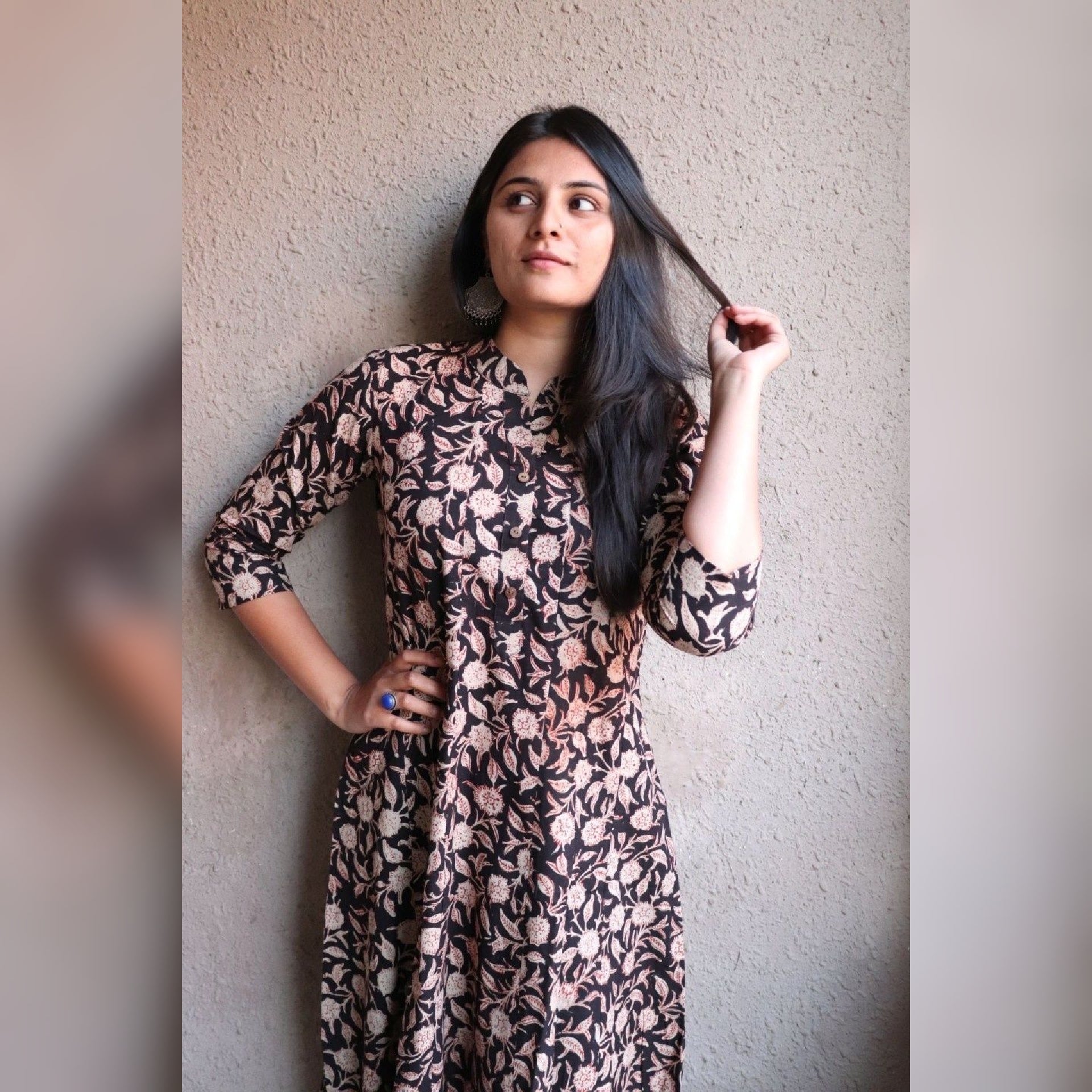 Brown Kalmakri Kurta