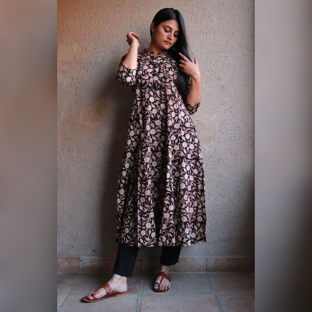 Brown Kalmakri Kurta