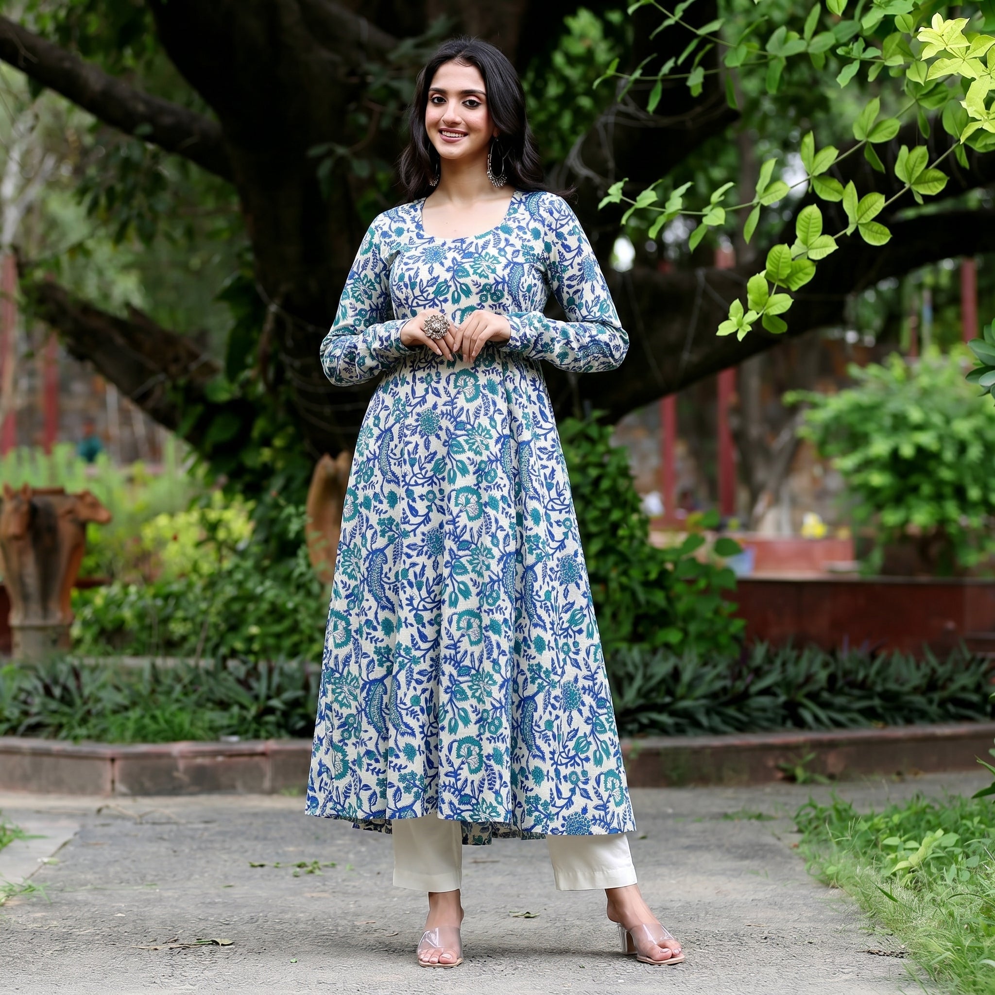 Kripa Kalidaar Cotton Kurta