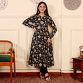 Rashika Black Cotton Kurta