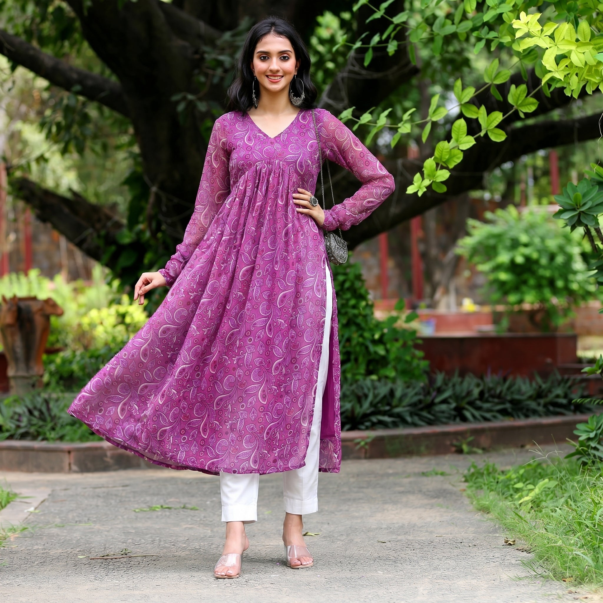 Kraga Georgette Kurta