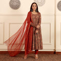 Sindoori Hand Block Cotton Kalidar Set