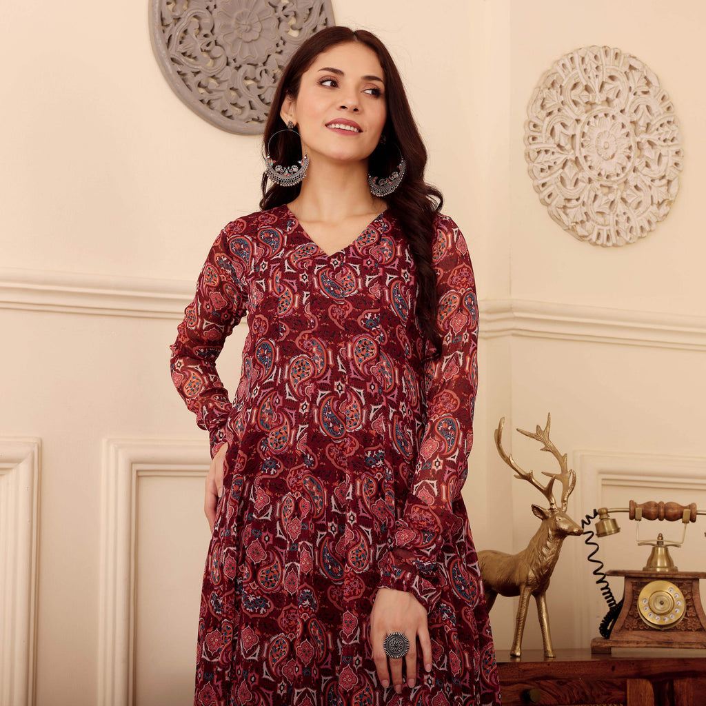 Tilotma Georgette Kurta