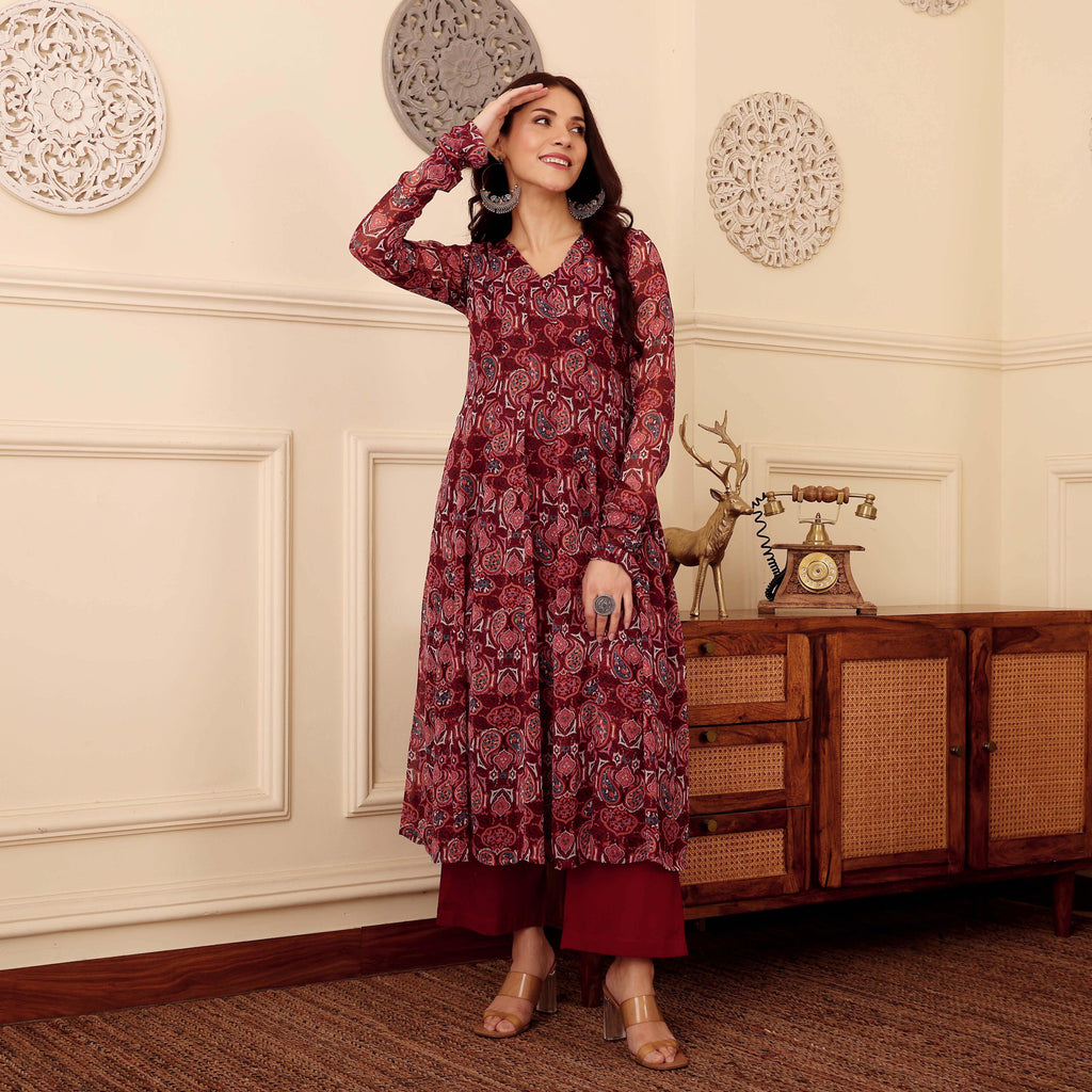 Tilotma Georgette Kurta