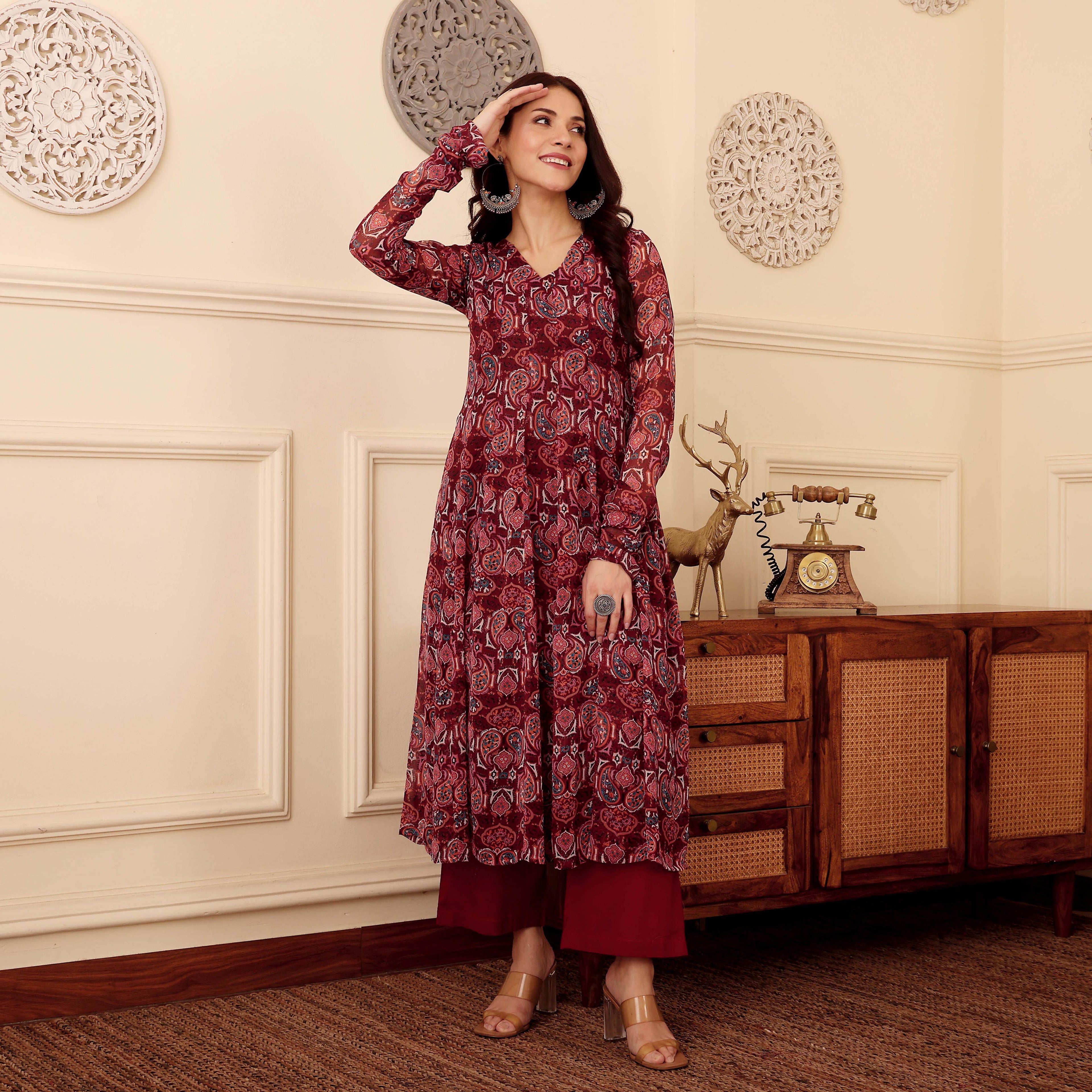 Tilotma Georgette Kurta